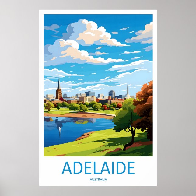 Adelaide Vintage Ski Poster Travel National Park (Vorne)