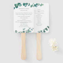 Adelaide Watercolor Eukalyptus Wedding Program Fächer