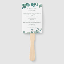 Adelaide Watercolor Eukalyptus Wedding Program Fächer