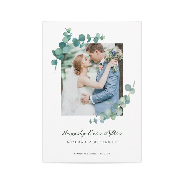 Adelaide Watercolor Greenery Wedding Announcement Einladung (Von Creator hochgeladen)