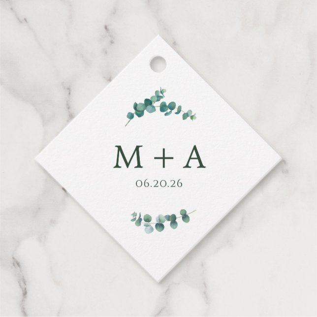 Adelaide Wedding Monogram Geschenkanhänger (Vorderseite)