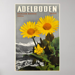 Adelboden, Schweiz, Skifahrplakat Poster