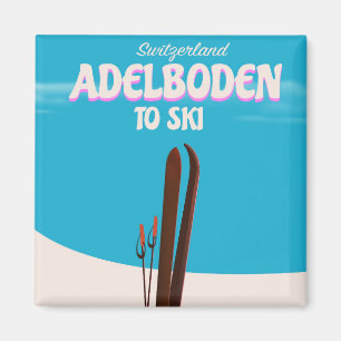 Adelboden Schweiz Skireiseplakat Magnet