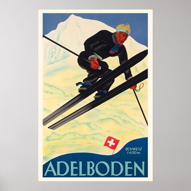 Adelboden Schweizer Schweiz Berner Skigebiet Winte Poster (Vorne)