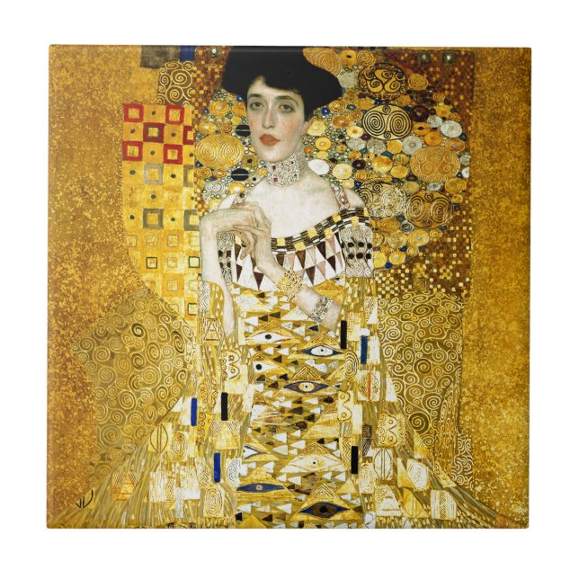 Adele Bloch-Bauer I von Gustav Klimt Art Nouveau Fliese (Vorderseite)