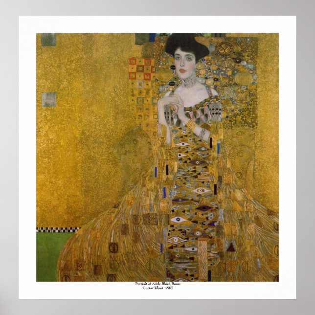 Adele Bloch Bauer von Gustav Klimt Poster (Vorne)