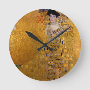 Adele Bloch-Bauers Portrait von Gustav Klimt 1907 Runde Wanduhr