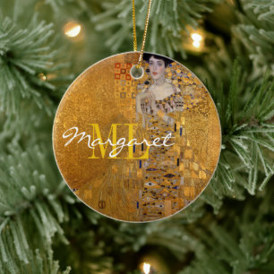 Adele, Dame in Gold von Gustav Klimt, Monogramm Keramik Ornament