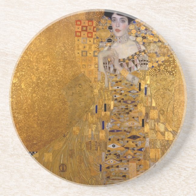 Adele, die Dame in Gold - Gustav Klimt Sandstein Untersetzer (Vorne)
