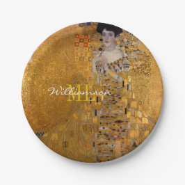 Adele, Lady in Gold von Gustav Klimt, Mit Monogram Pappteller