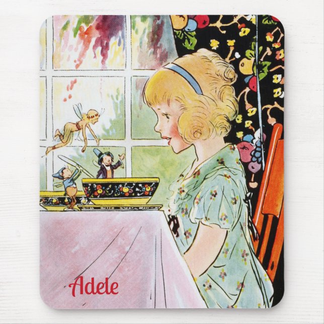 ADELE ~ Vintage Kunst ~ Johnny Gruelle ~ Fairies Mousepad (Vorne)