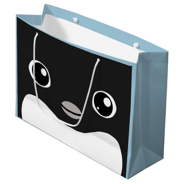 Adelie-Pinguin-Geschenk-Tasche Große Geschenktüte (Vorderseite Schrägansicht)