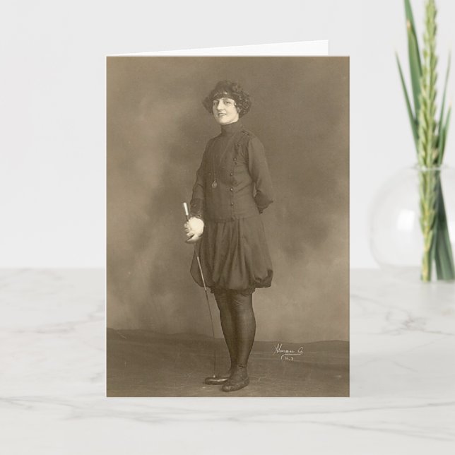 Adeline Gehrig Fencing 1924 Olympia Note Card Karte (Vorderseite)