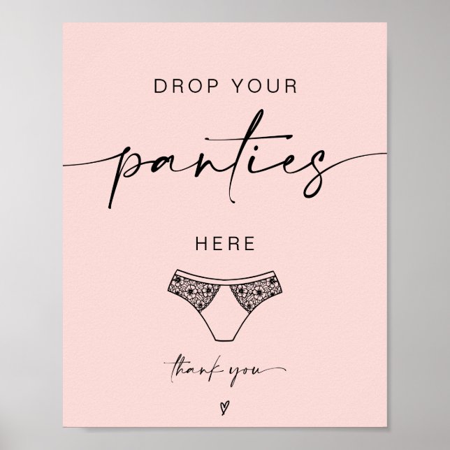 ADELLA Drop Your Panties Bachelorette Game Sign Poster (Vorne)