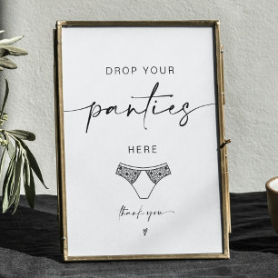 ADELLA Drop Your Panties Bachelorette Game Sign Poster