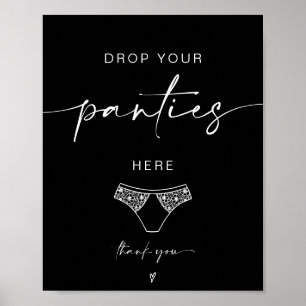 ADELLA Drop Your Panties Bachelorette Game Sign Poster
