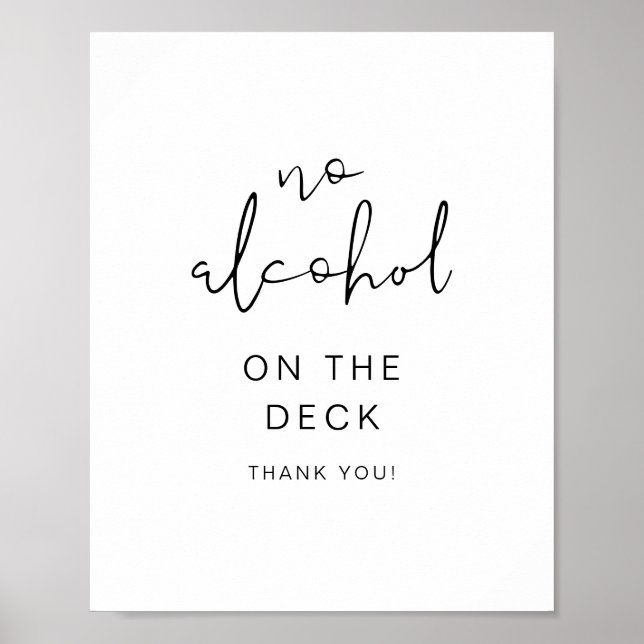 ADELLA Edgy Modern Minimalistisch No Alcohol Sign Poster (Vorne)