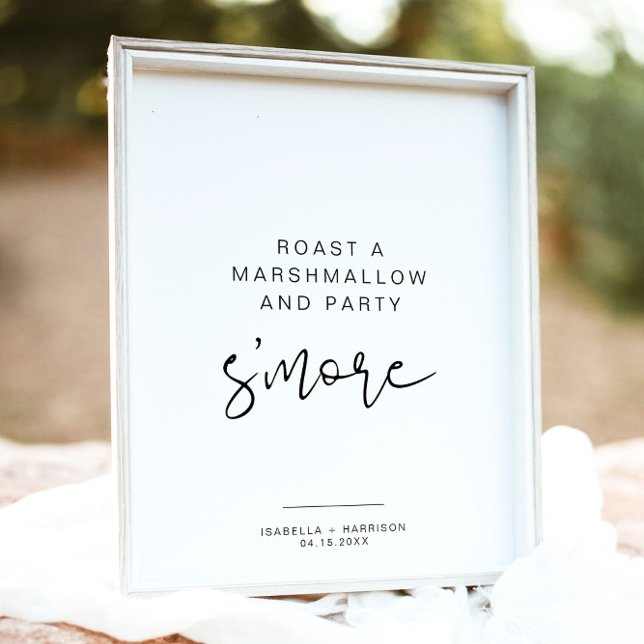 ADELLA Edgy Modern Minimalistisch S'mores Bar Sign Poster (Von Creator hochgeladen)