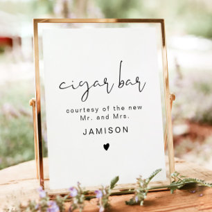 ADELLA Edgy Modern Minimalistisch Wedding Cigar Ba Poster