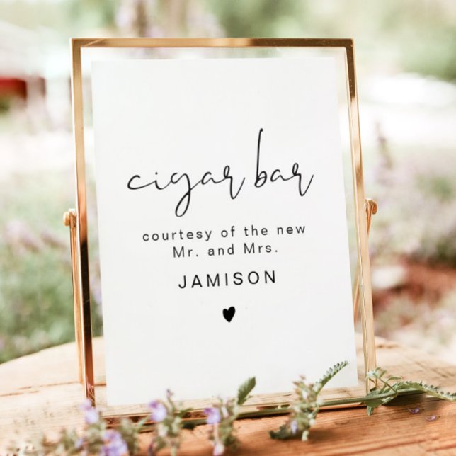 ADELLA Edgy Modern Minimalistisch Wedding Cigar Ba Poster (Von Creator hochgeladen)