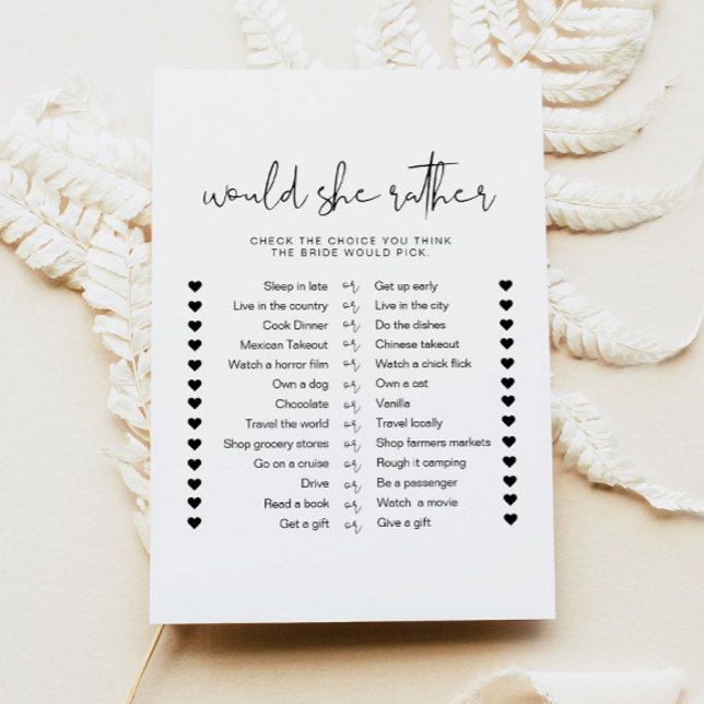 ADELLA Minimal würde sie eher Bridal Game Card Einladung (Von Creator hochgeladen)