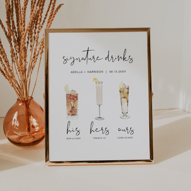 ADELLA Minimaler Cocktail Signature Drink Poster (Von Creator hochgeladen)