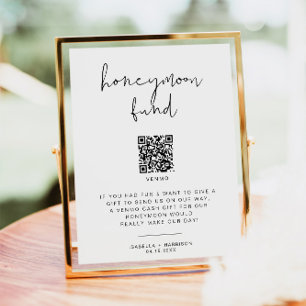ADELLA Minimalistisch Honeymoon Fund Wedding Sign Poster