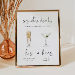 ADELLA Minimalistisch Signature Drink Hochzeit Bar Poster<br><div class="desc">Diese bedruckbare Signatur-Getränkedosenvorlage verfügt über einen handgeschriebenen Schriftart und ein modernes minimalistisches Design. Die Aquarellbilder sind handgefertigt und 15 beliebte Getränke sind hier in dieser Liste enthalten. Klicken Sie auf die Schaltfläche "Bearbeiten mit dem Design-Tool" im Bereich Personalisierung, um die darin enthaltenen Getränke anzuzeigen. Jedes Getränk ist versteckt, klicken Sie...</div>