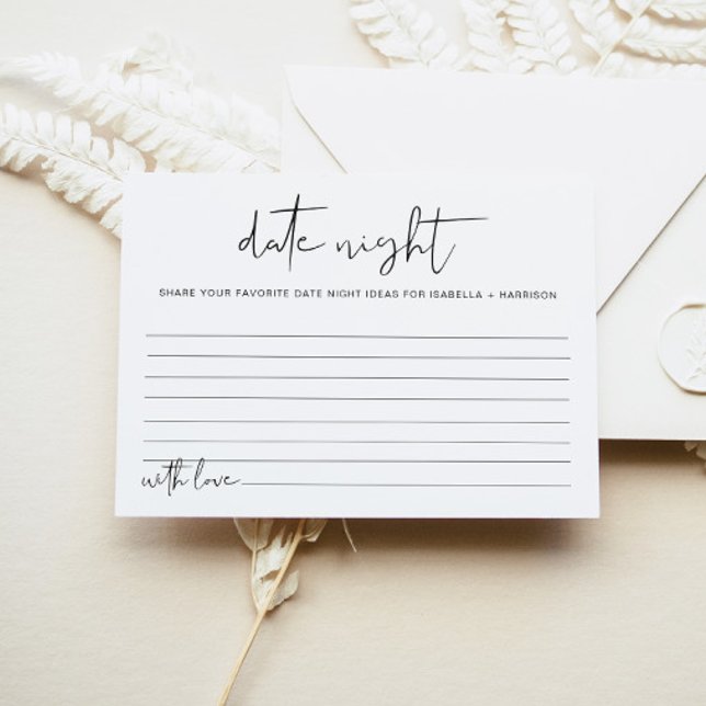 ADELLA Modern Minimal Date Night Idee Kartenspiel Begleitkarte (Von Creator hochgeladen)