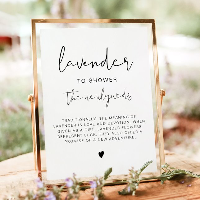 ADELLA Modern Minimal Lavendel Toss Wedding Sign Poster (Von Creator hochgeladen)