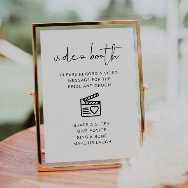 ADELLA Modern Minimal Wedding Video Booth Sign Einladung (Von Creator hochgeladen)