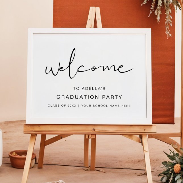 ADELLA Modern Minimalist Graduation Party Welcome Poster (Von Creator hochgeladen)