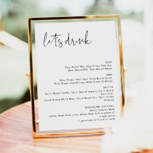 ADELLA Modern Minimalist Trinken wir Bar Menü Schi Poster