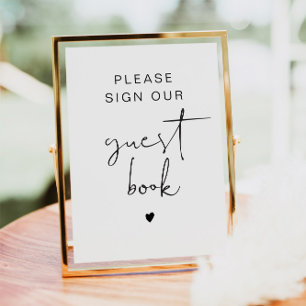 ADELLA Modern Minimalistisch Guest Book Sign Card Einladung
