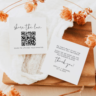 ADELLA Modern Share the Liebe QR Code Table Cards Mitteilungskarte