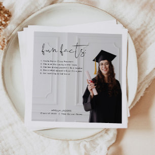 ADELLA Moderne Minimal Fun Fakten Graduierungspart Serviette