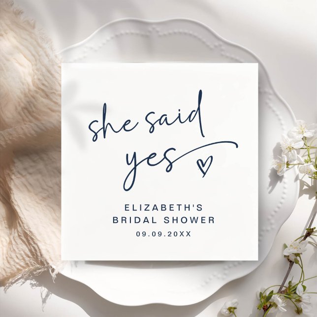 ADELLA Moderne Minimal sagte sie ja Brautparty Serviette (Von Creator hochgeladen)