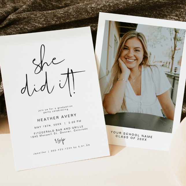 ADELLA Moderne Minimalistisch Graduierungspartei Einladung (Von Creator hochgeladen)