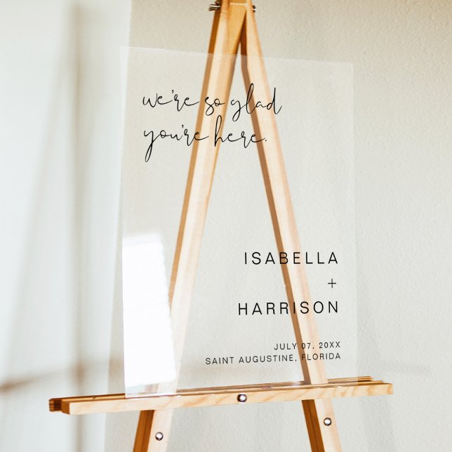ADELLA Moderne Minimalistische Hochzeit Willkommen Acrylschild (Von Creator hochgeladen)