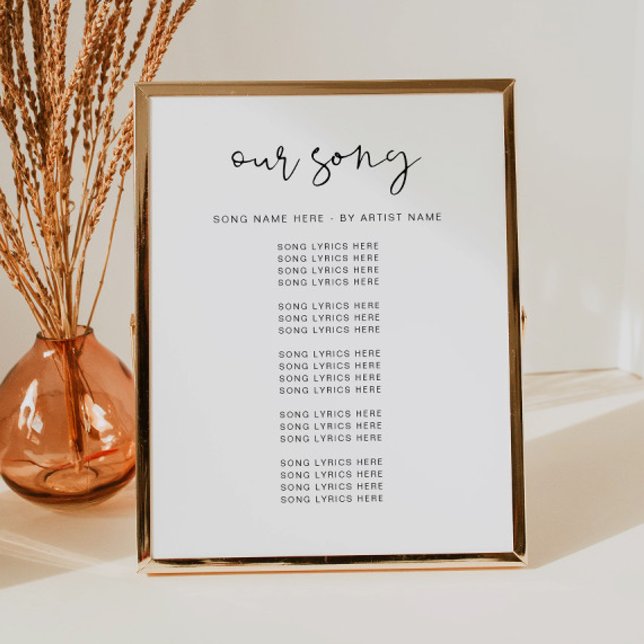 ADELLA Moderne Minimalistische Hochzeitssong-Texte Poster (Von Creator hochgeladen)