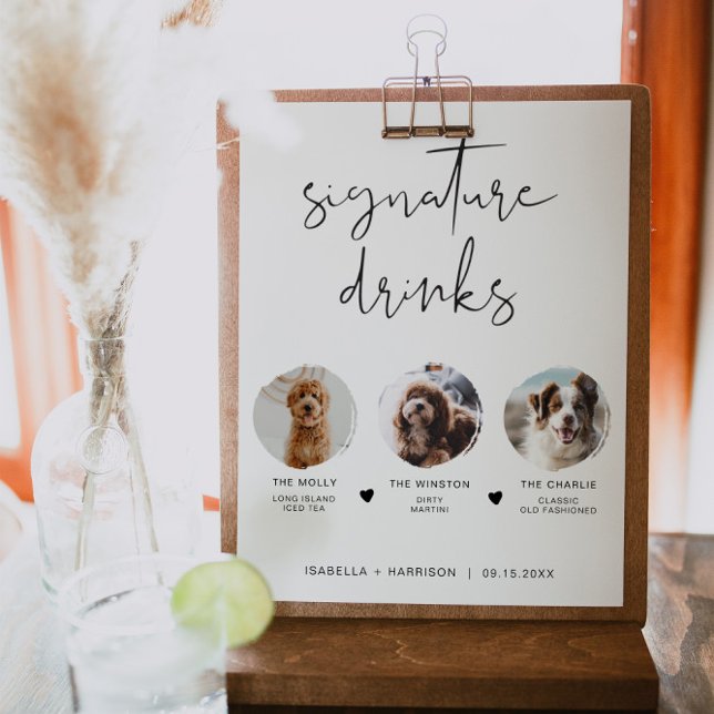 ADELLA Moderner Minimal 3 Foto Haustier Signature  Poster (Von Creator hochgeladen)