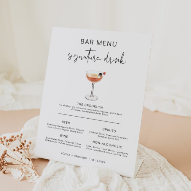 ADELLA Modernes Cocktail Signature Drink Bar Menu Sockelschild (Von Creator hochgeladen)