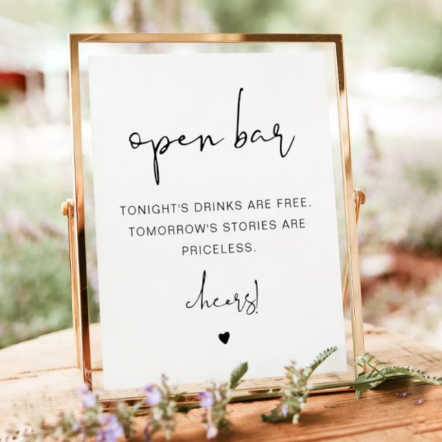 ADELLA Modernes Minimalistisches Funny Open Bar Si Poster (Von Creator hochgeladen)