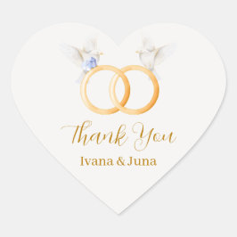 ADELLE Simple Dusk Blue Couple Wedding Label Herz-Aufkleber