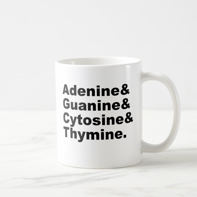 Adenine Guanine Cytosin Thymine DNA Nukleotide Kaffeetasse (Rechts)