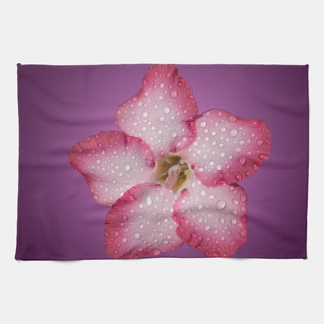 Adenium Pink Blume Flora Gradient Violett Handtuch (Horizontal)