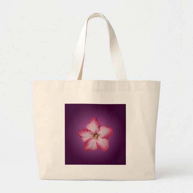 Adenium Pink Blume Flora Gradient Violett Jumbo Stoffbeutel (Vorne)