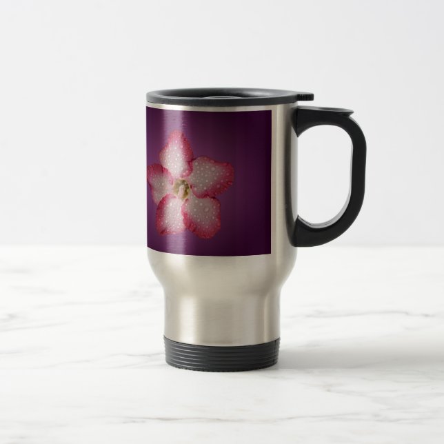 Adenium Pink Blume Flora Gradient Violett Reisebecher (Rechts)