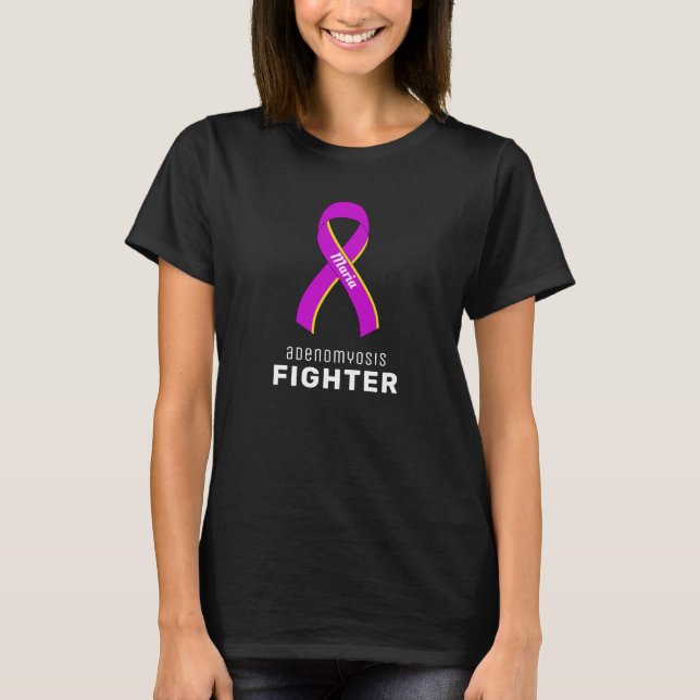 Adenomyosis Fighter Ribbon Black Women's T - Shirt (Vorderseite)