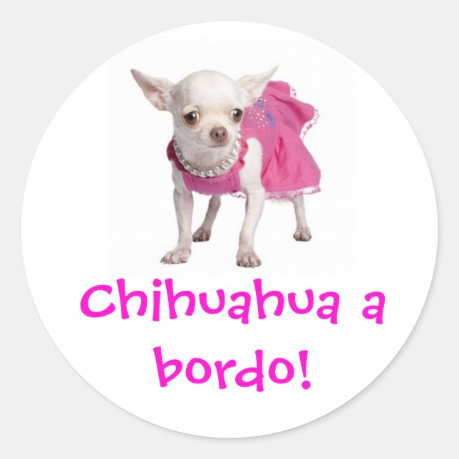 Adesivo - Chihuahua ein Bordo! Runder Aufkleber (Vorderseite)